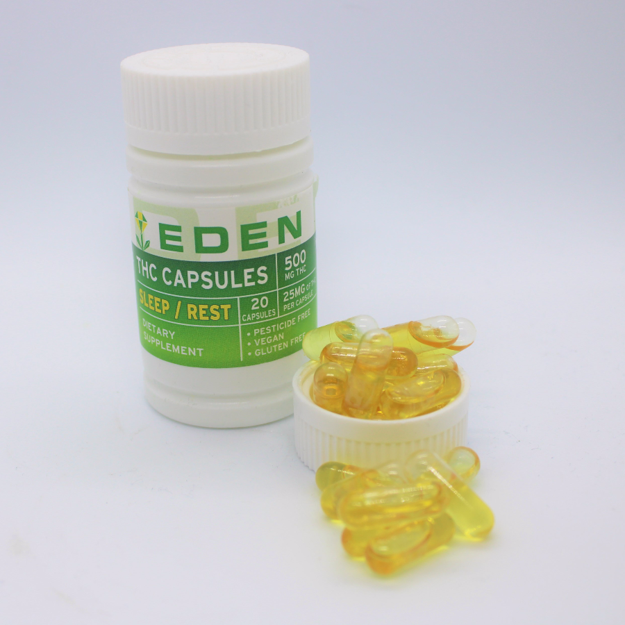 Eden Eden Rest THC Capsules 500mg 20pack Leafly