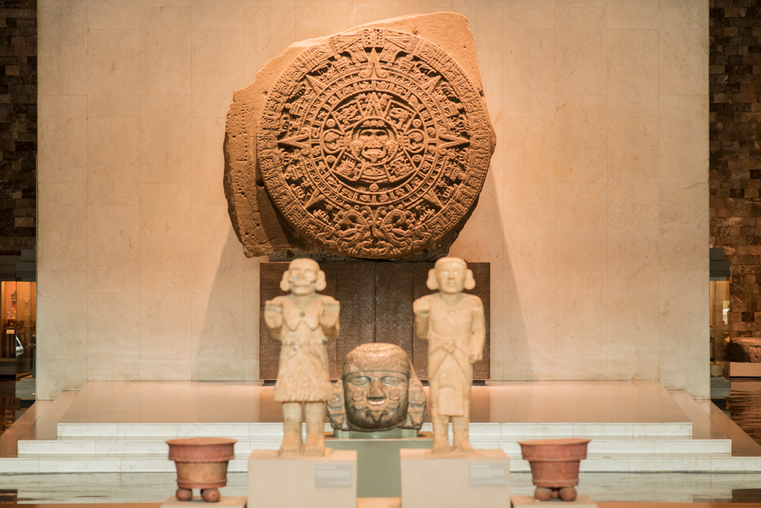 Fluenz Spanish Immersion in Mexico City offers a luxury experience with private visits to the National Museum of Anthropology, where the iconic Aztec Sun Stone connects language learning with history and culture.