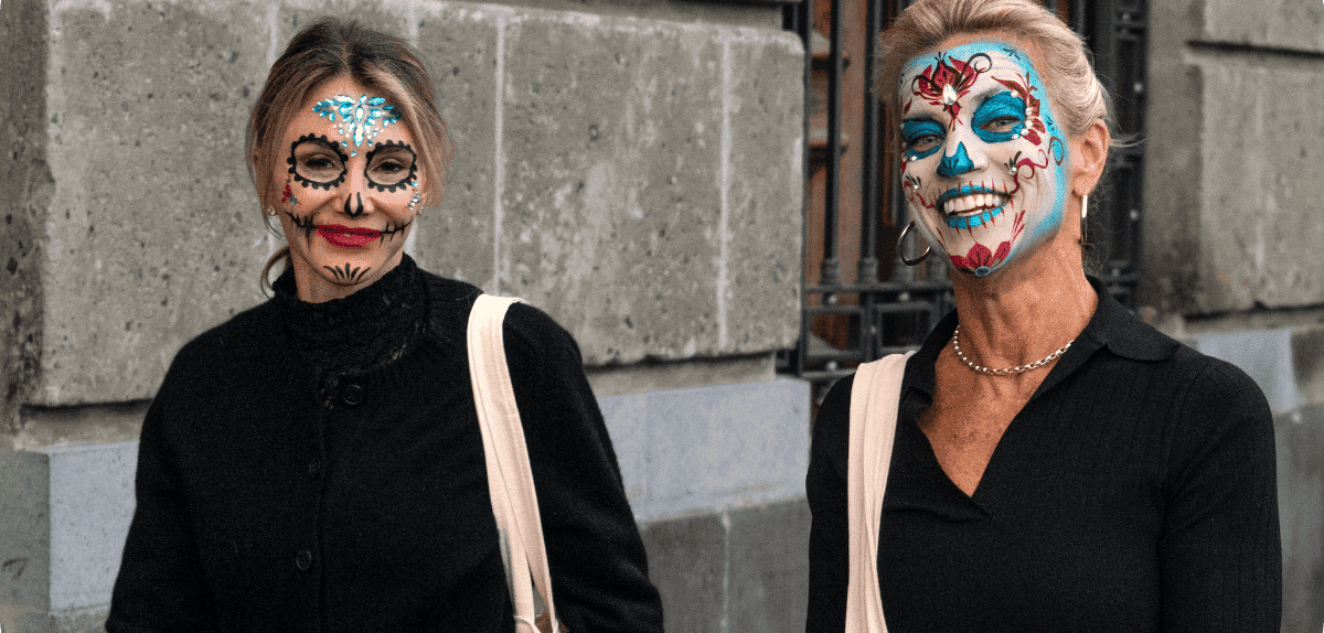 Fluenz Spanish Immersion participants celebrate a cultural tradition during a Day of the Dead experience in Mexico City.