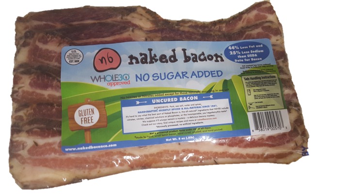 Naked bacon, uncured bacon, no sugar added (858019005703)