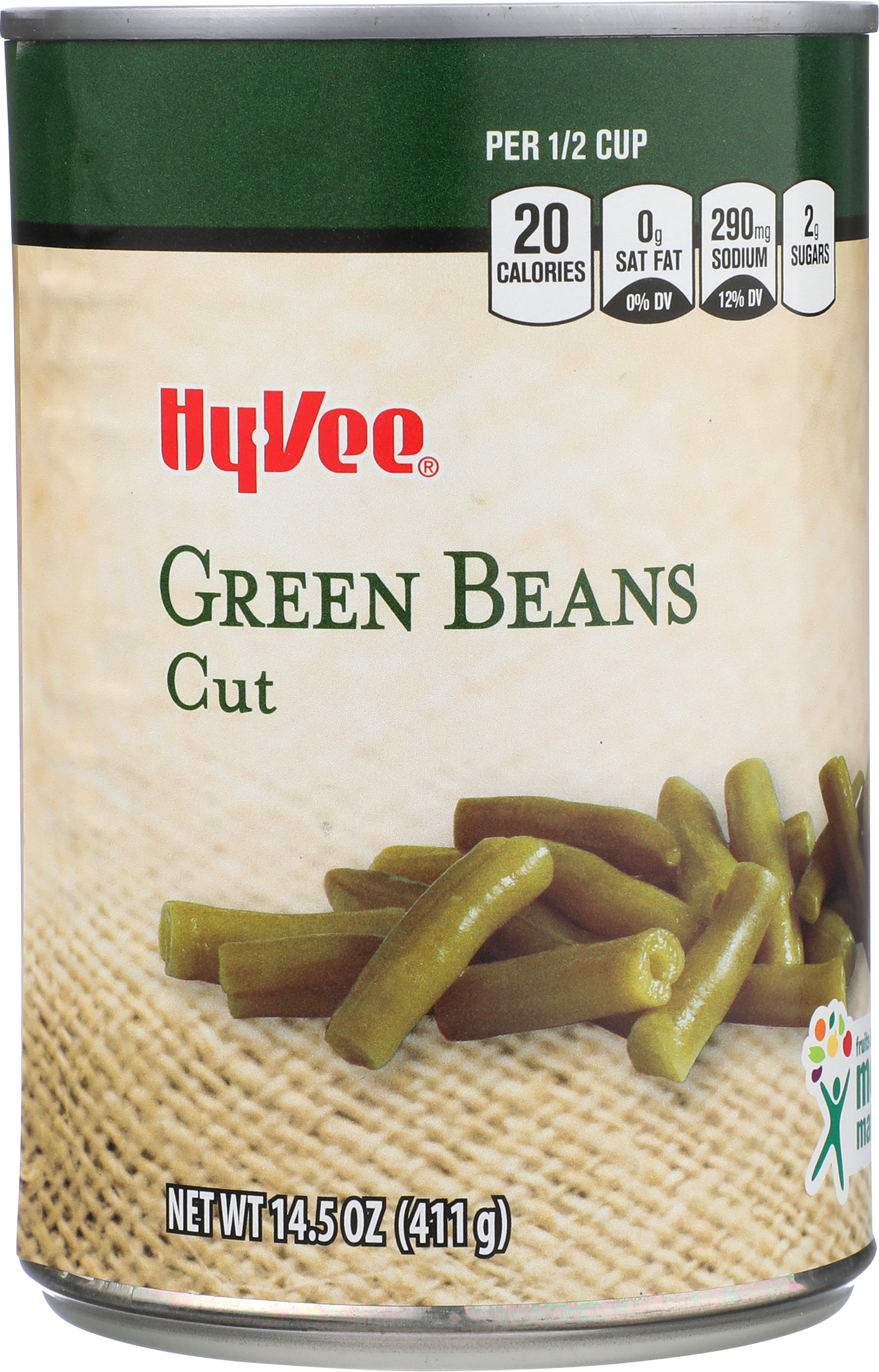 Hy-vee Blue lake cut Green beans 14.5oz (075450009873)