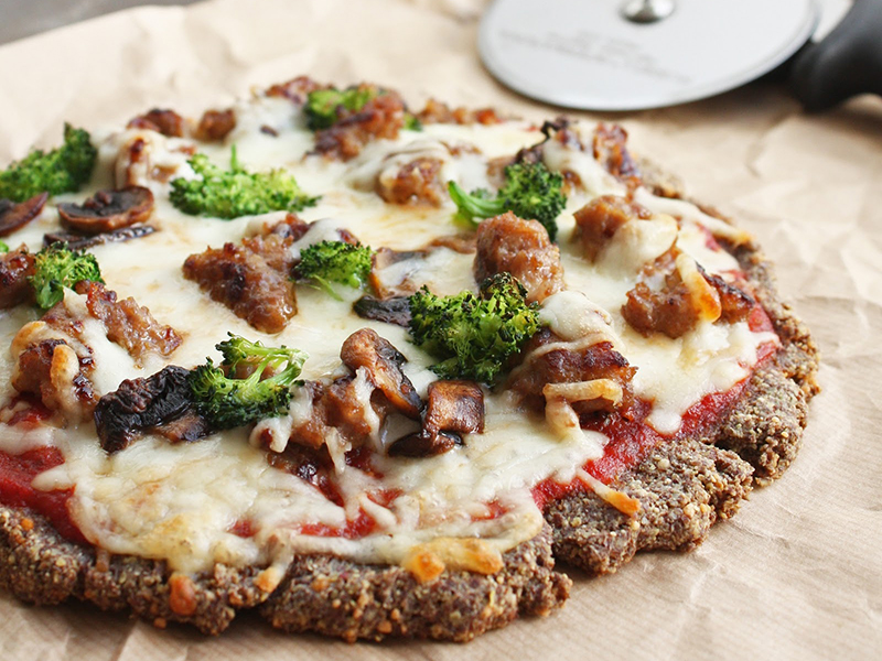 Low-Carb Flax and Parmesan Pizza Crust