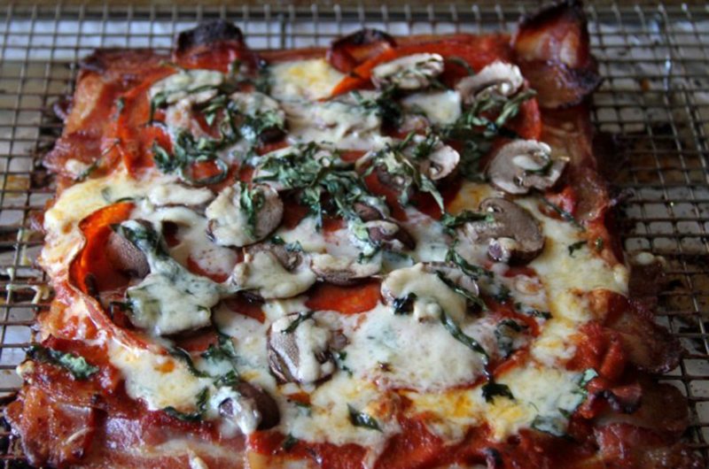 Bacon Lattice Ketogenic Pizza