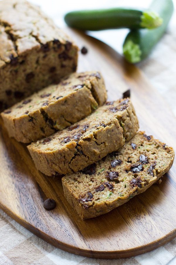 Dark Chocolate Chip Zucchini Bread with Brown Rice Flour