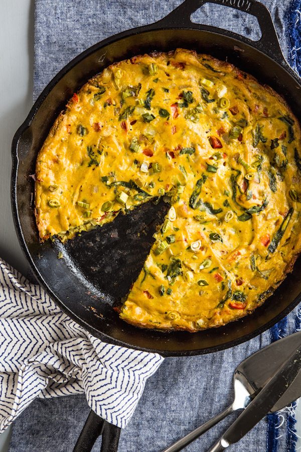 Tofu Frittata with Spinach and Peppers