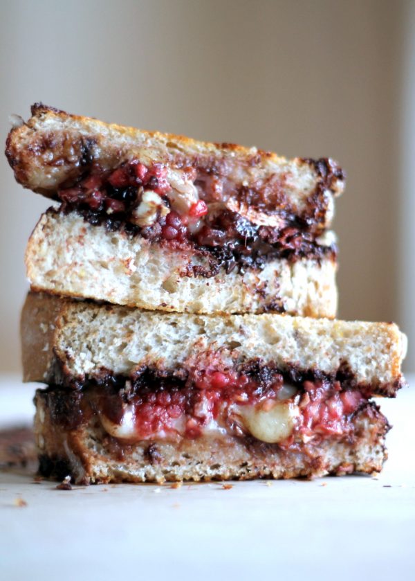 Dark Chocolate, Raspberry and Brie Grilled Cheese
