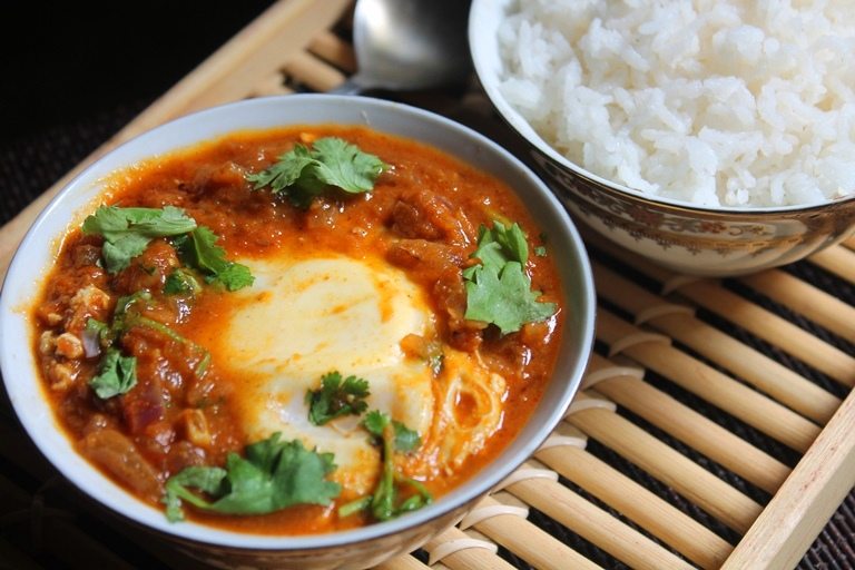 Tomato Egg Drop Curry Recipe