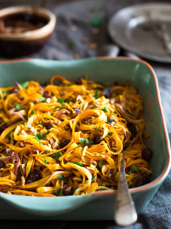 Curried Butternut Squash Salad with Apples, Dates & Pecans