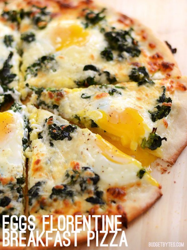 Eggs Florentine Breakfast Pizza