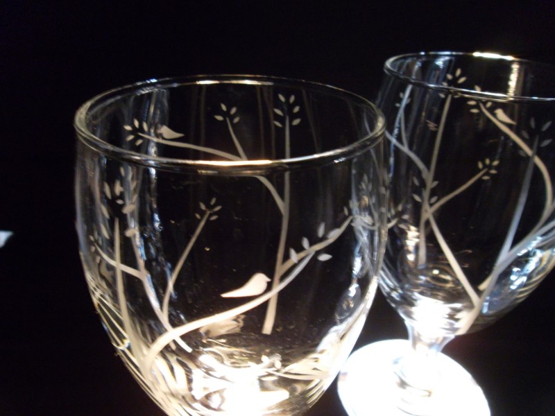 Etched Wedding Favor Glasses
