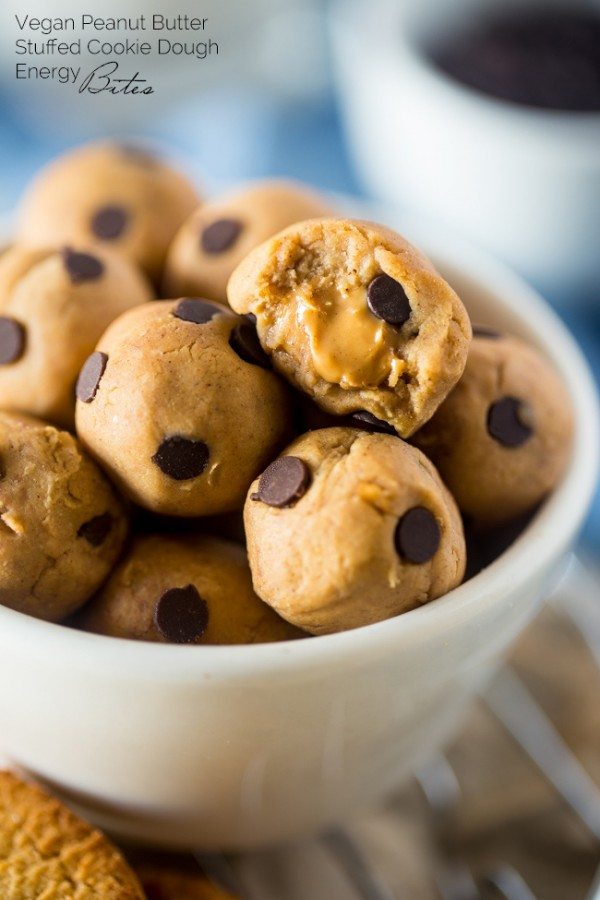 Cookie Dough Stuffed Peanut Butter Bites