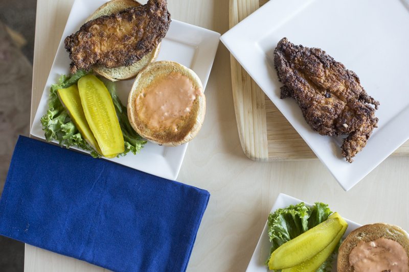 Quick Fried Chicken Sandwich with Spicy Aioli