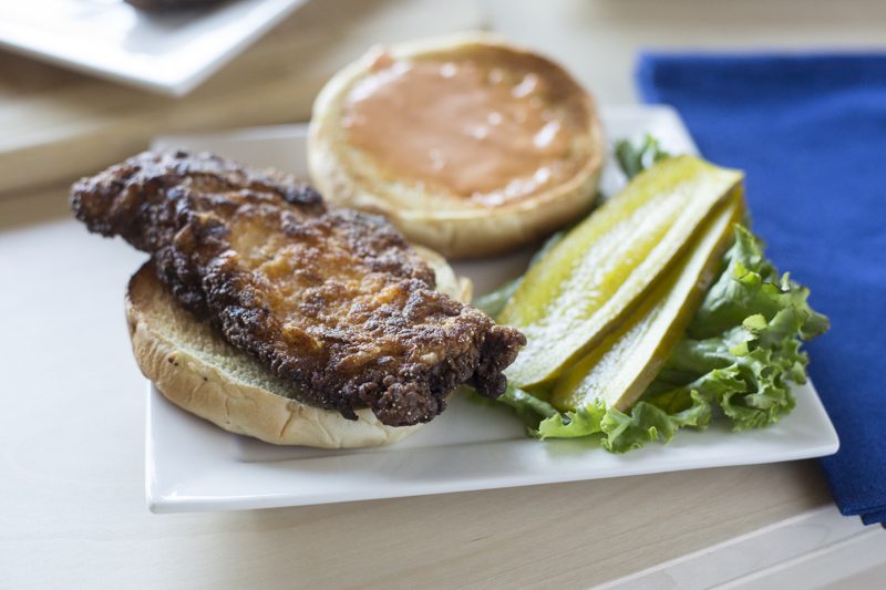 Quick Fried Chicken Sandwich with Spicy Aioli