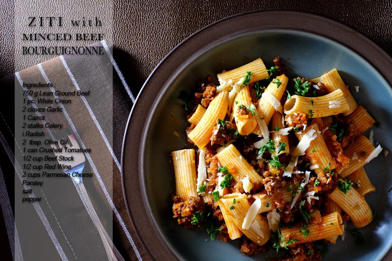 Slow Cooker Ziti with Minced Beef Bourguignonne