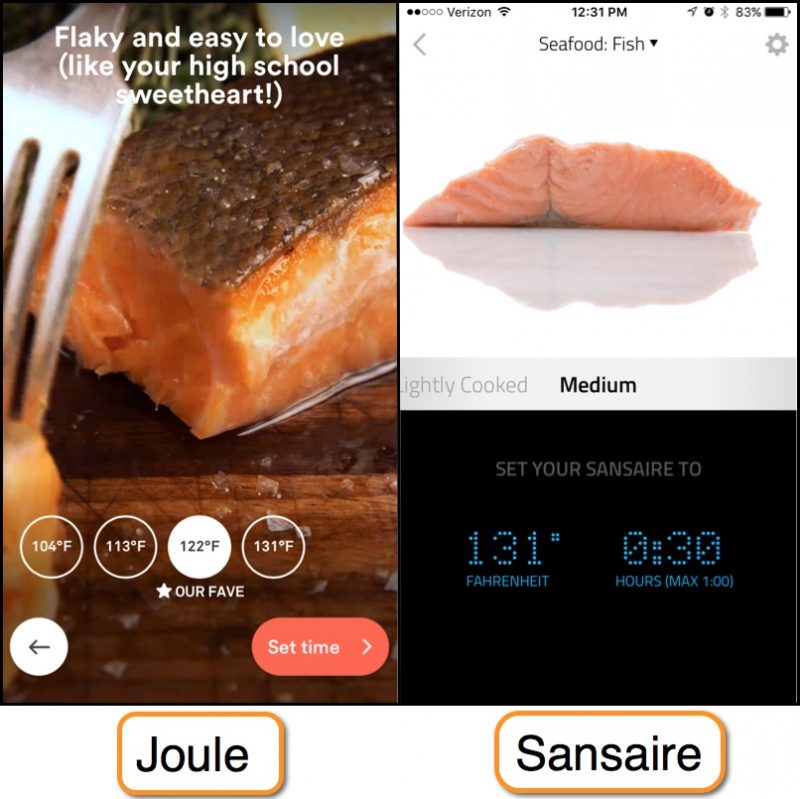 joule app vs sansaire app delicious salmon