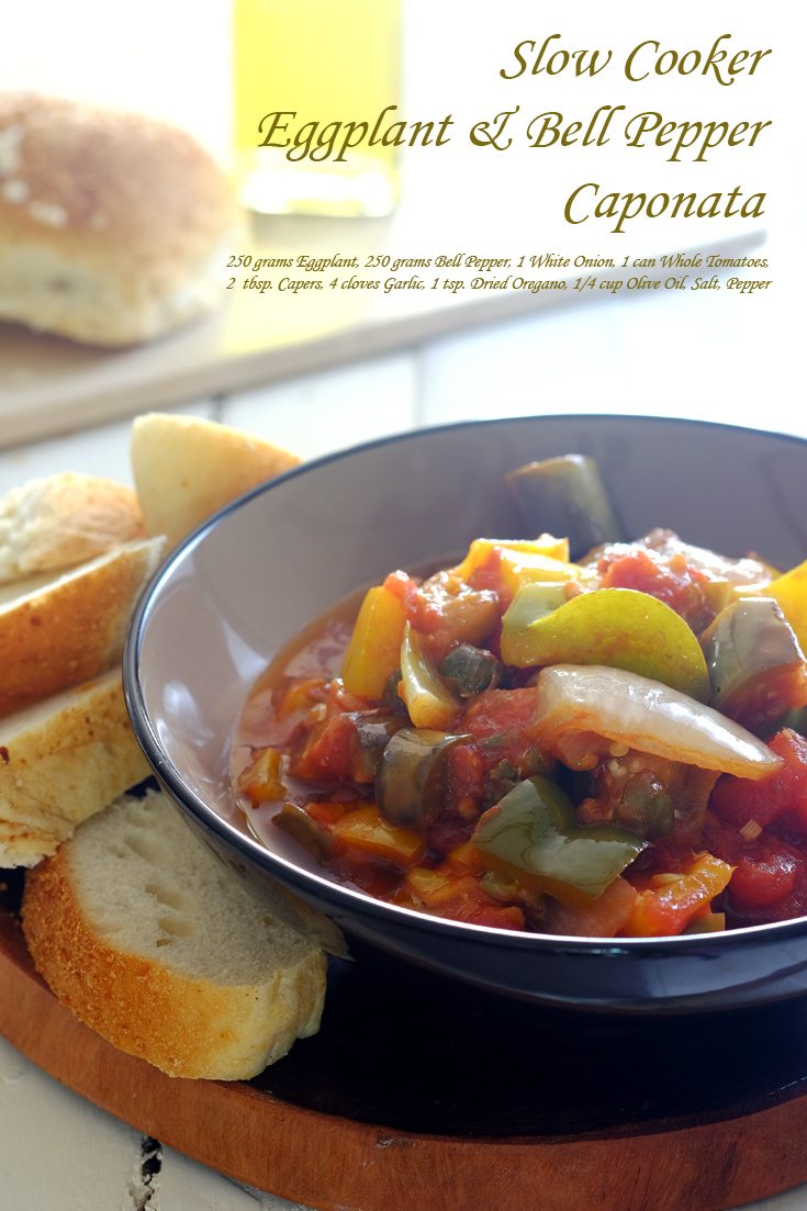 Slow Cooker Eggplant & Bell Pepper Caponata