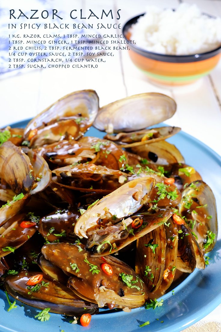 Razor Clams in Spicy Black Bean Sauce