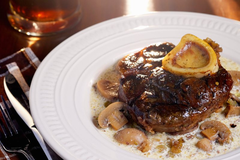 Slow Cooker Braised Beef Shanks in MushroomEspresso Cream