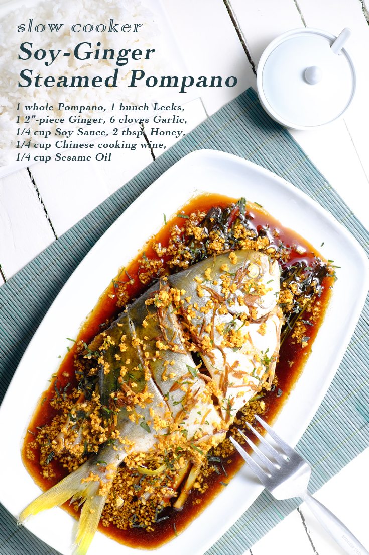 Slow Cooker SoyGinger Steamed Pompano