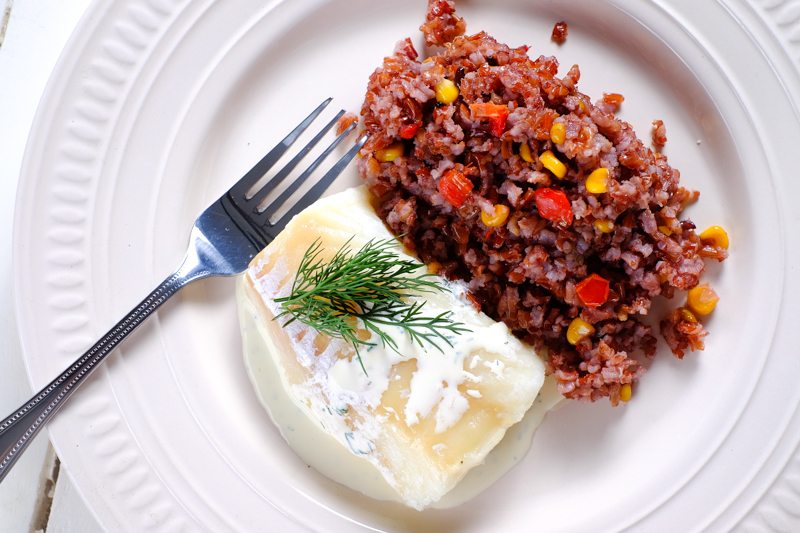 Sous Vide Cod Loins in White Wine Dill Sauce