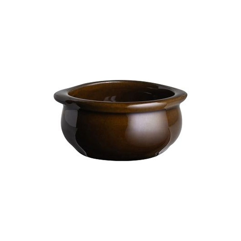 Anfora Laredo Brown 12 Ounce Handled Onion Soup Bowl, 24 Count