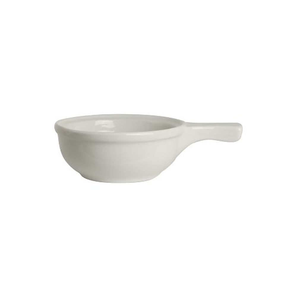 Anfora White 3 Ounce Handled Onion Soup Bowl, 24 Count
