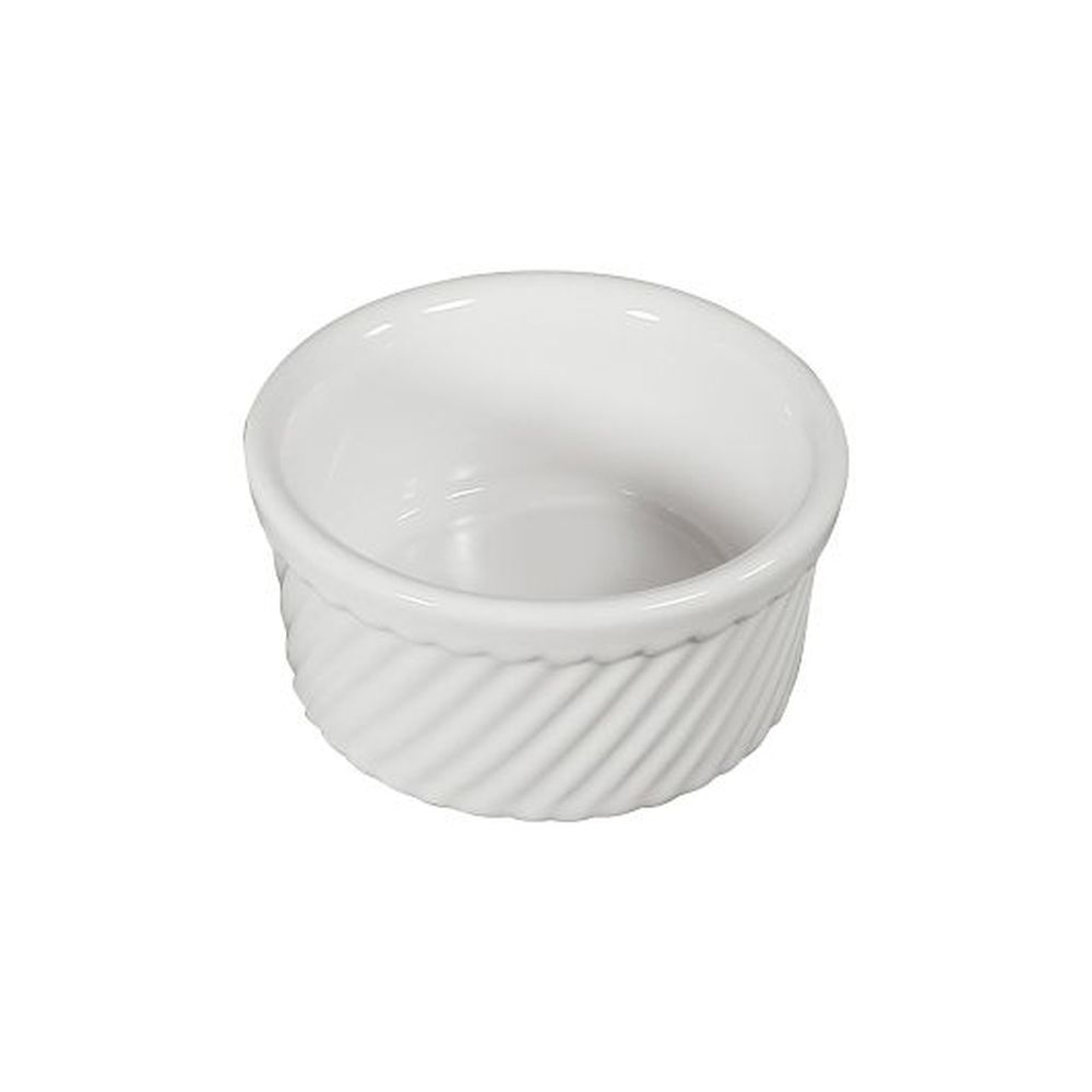 White 16 Ounce Ribbed Souffle Dish, 24 count