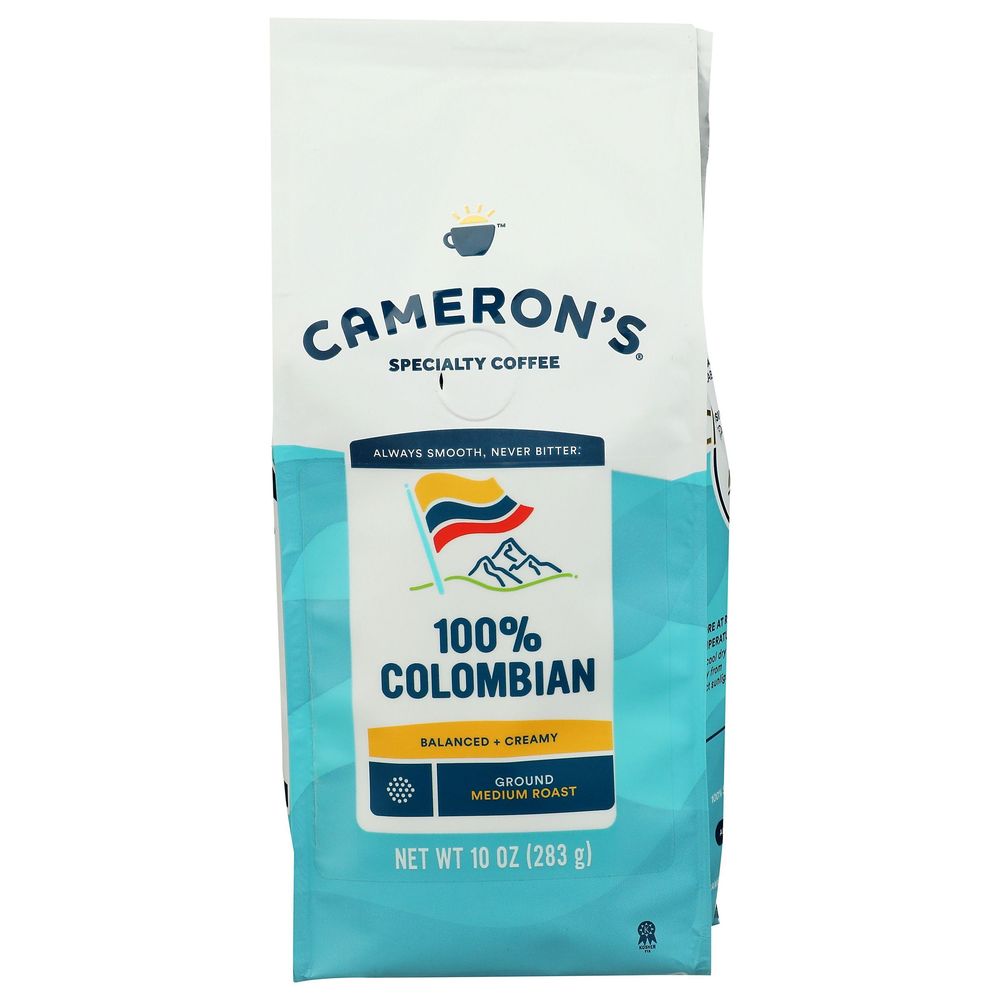 Camerons Coffee 100 Percent Colombian Medium Roast Ground Coffee, 10 Ounce -- 6 Per Case