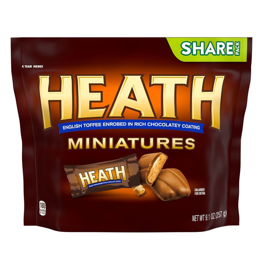 Heath Miniatures Chocolatey English Toffee Candy Bar, 9.1 Ounce -- 8 Per Case