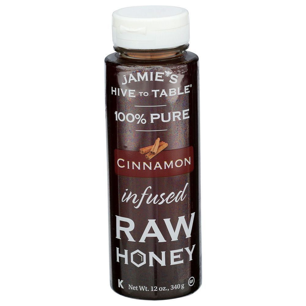 Jamie's Hive To Table Cinnamon Infused Raw Honey, 12 Ounce -- 9 Per Case