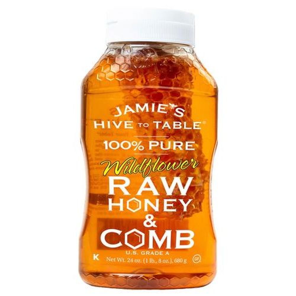 Jamie's Hive To Table Wildflower Raw Honey And Comb, 24 Ounce -- 6 Per Case