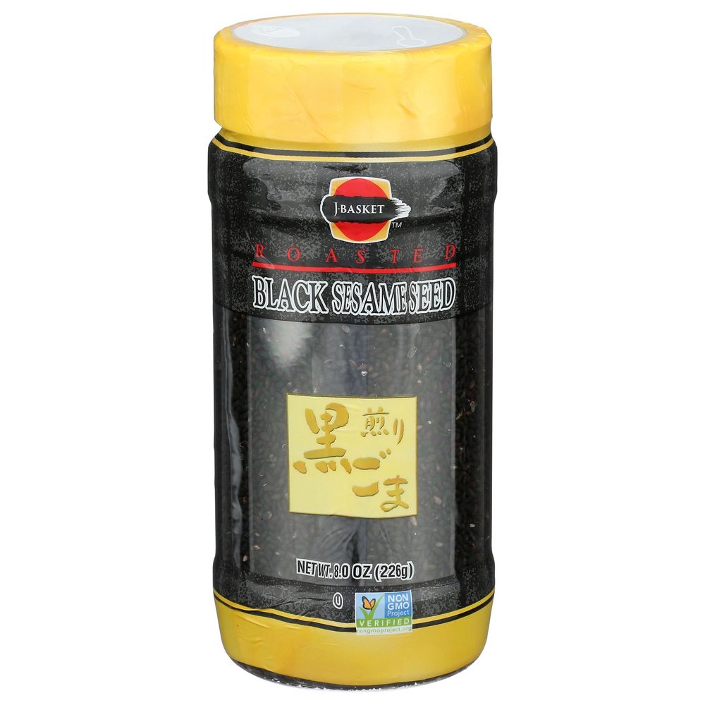 J-basket Roasted Black Sesame Seeds, 8 Ounce -- 6 Per Case