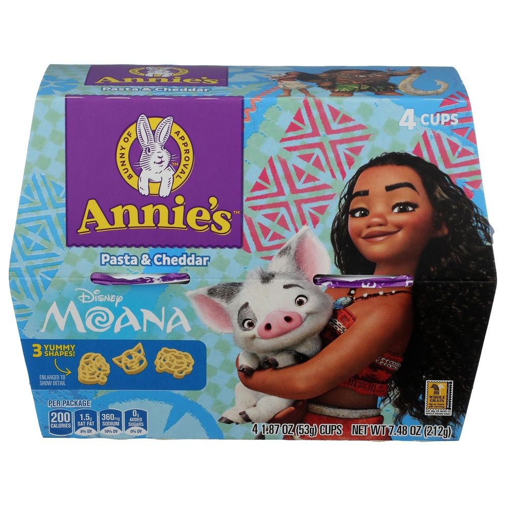 Organic Disney Moana 4 Cup Pasta and Cheddar