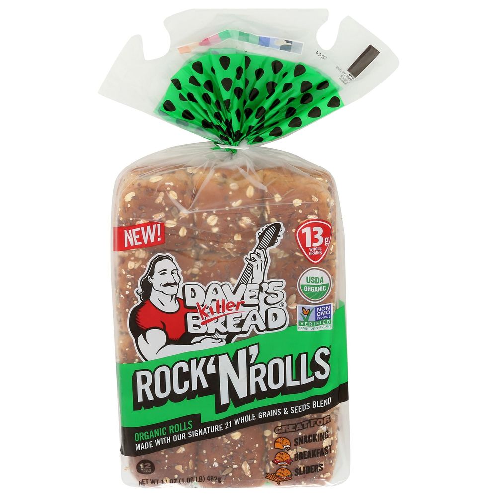 Dave's Killer Bread Organic Wheat Rock N Rolls, 17 Ounce -- 8 Per Case