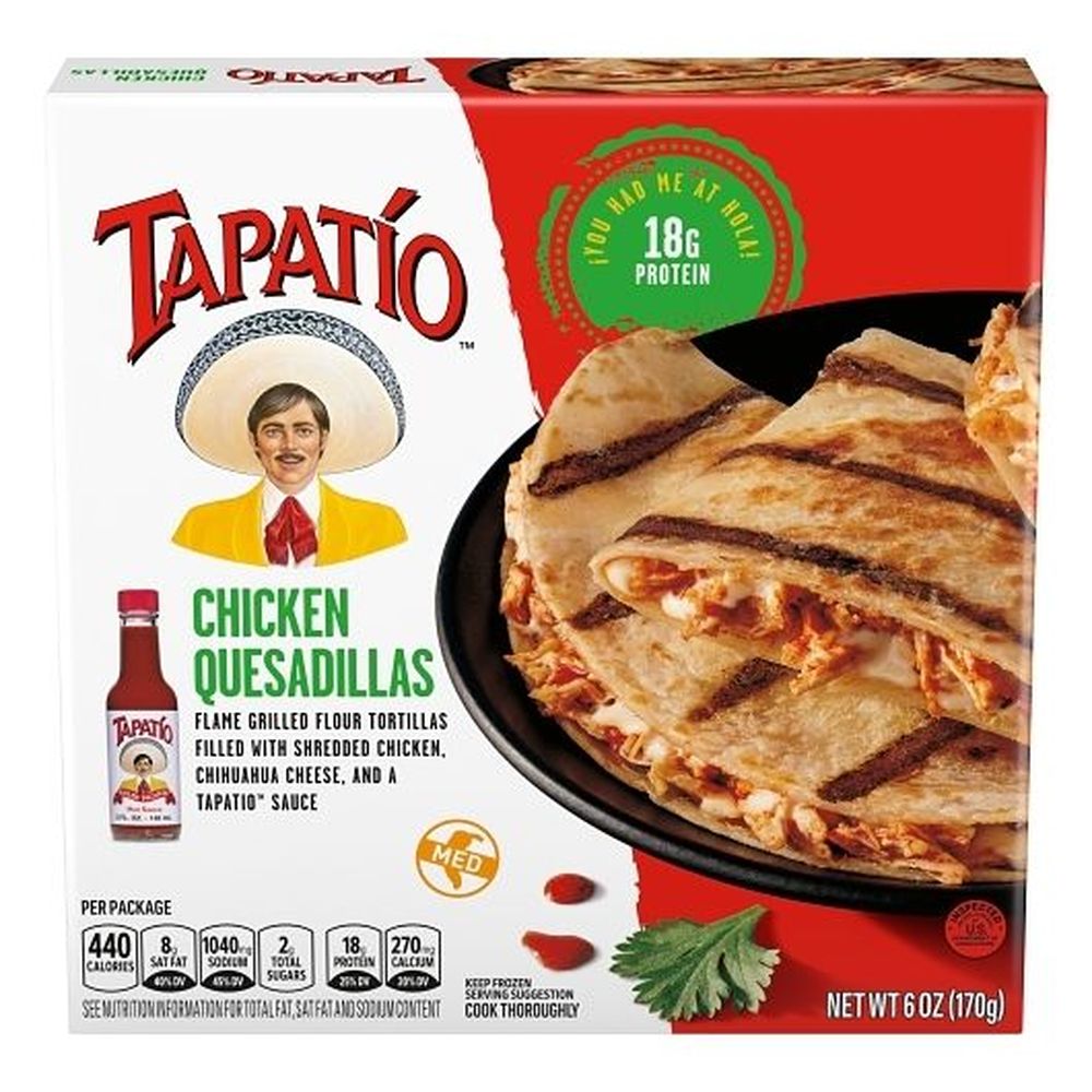 Tapatio Chicken Quesadillas - Flame Grilled Flour Tortillas Filled With Shredded Chicken And Cheese, 6 Ounce -- 10 Per Case