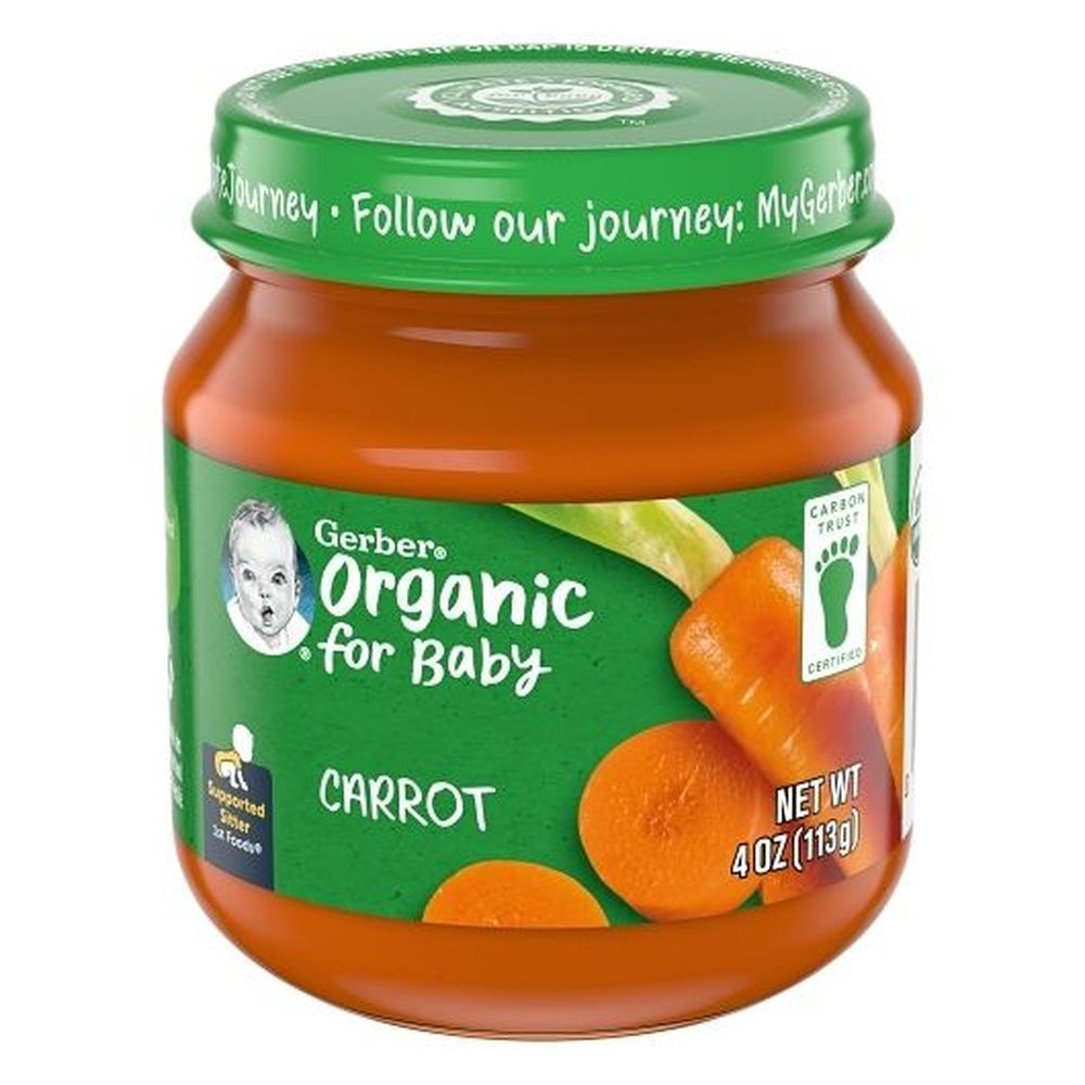 Gerber 1st Foods Organic Carrot Baby Food, 4 Ounce -- 10 Per Case