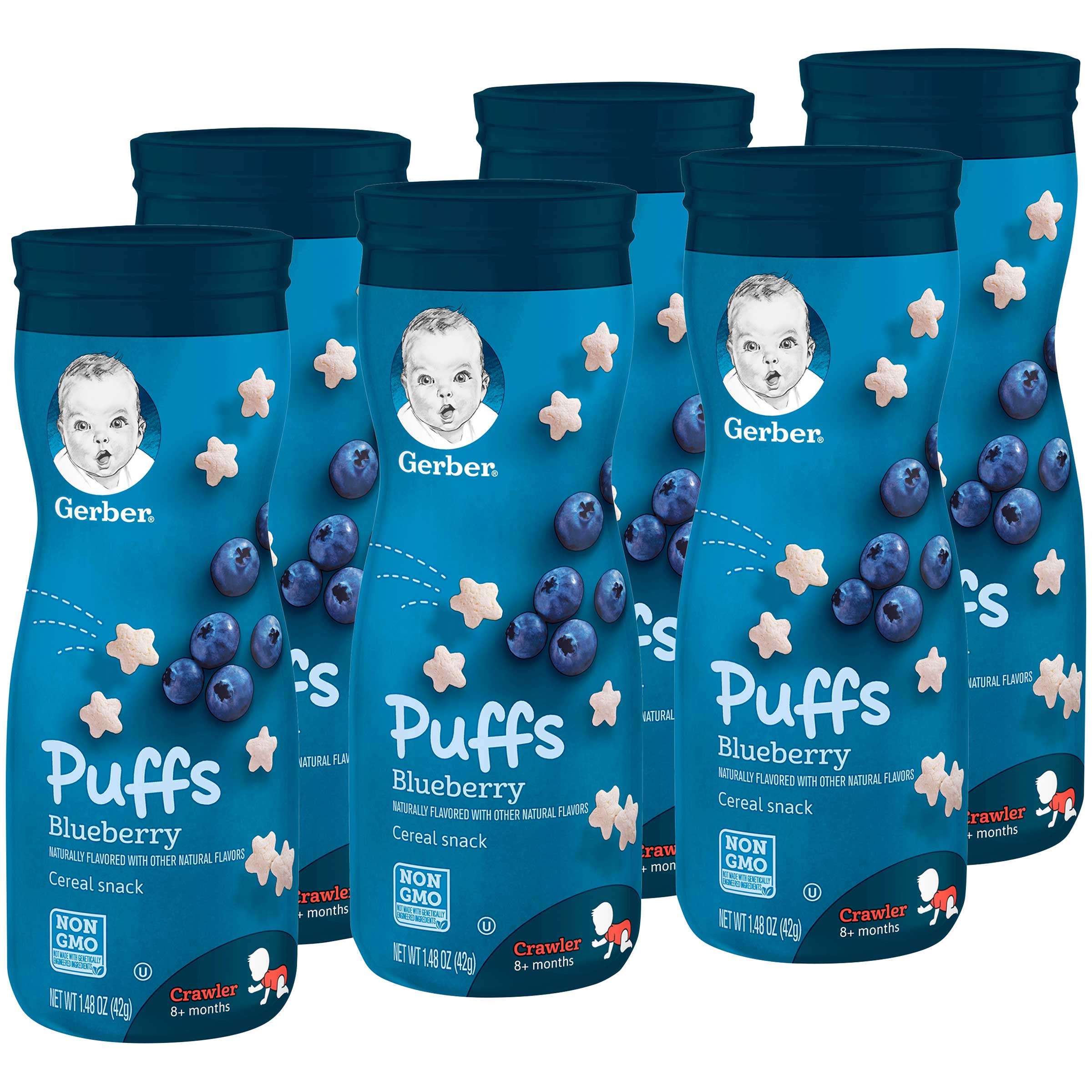 Gerber Grain And Grow Blueberry Puffs Snacks For Baby, 1.48 Ounce -- 6 Per Case