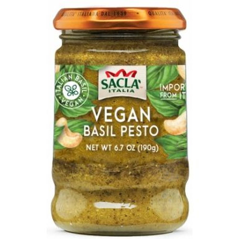 Sacla Vegan Basil Pesto Sauce, 6.7 Ounce -- 6 Per Case
