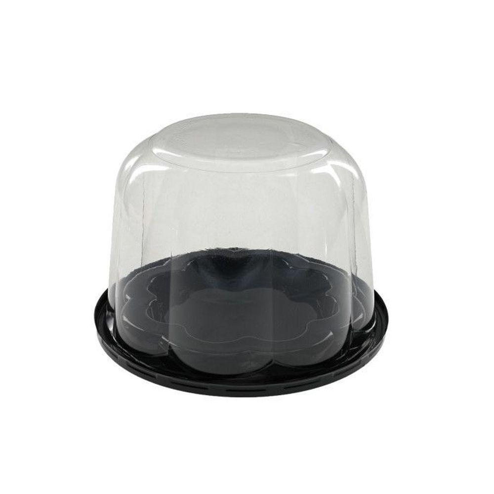 Evergreen Black Base with Clear Lid Colossal Cupcake Container