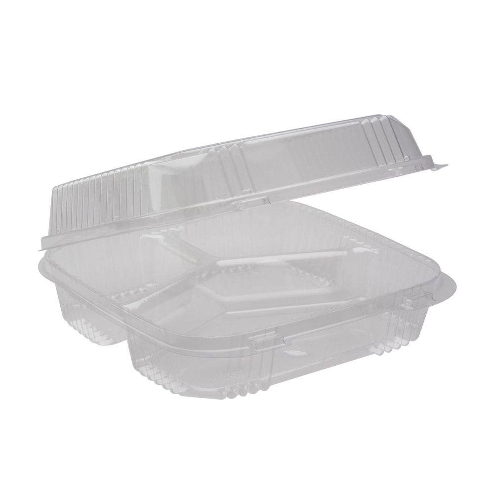 SmartLock Clear OPS Medium 3 Compartment Container with Hinged Lid, 24 ...