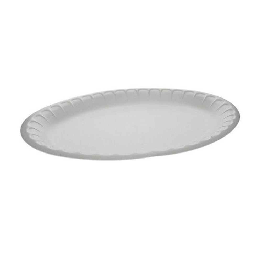 Placesetter White Satin Non-laminated Polystyrene Foam Oval Platter, 8.5 X 11.5 Inch -- 500 Per Case