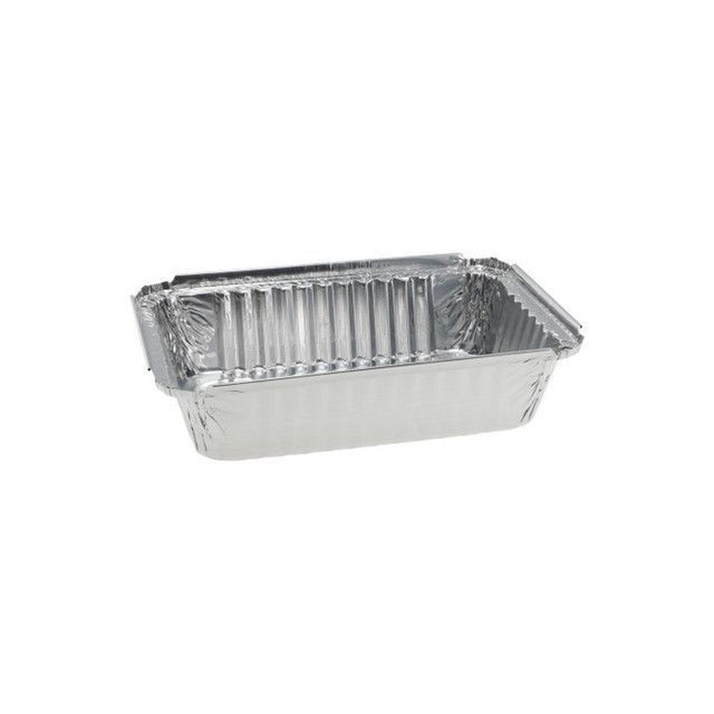 Evergreen Aluminum Silver Oblong Container with Side Ribbing