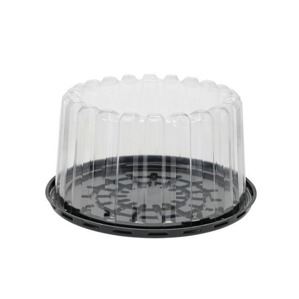 Evergreen Showcake OPS Black Base Cake Container with 4-1/2 inch Deep Clear Dome Lid