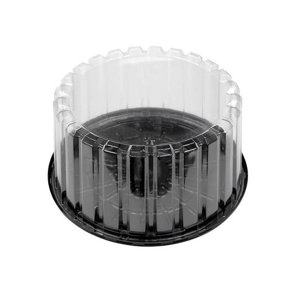Evergreen Showcake OPS Black Base Cake Container with 5-1/4 inch Deep Clear Dome Lid
