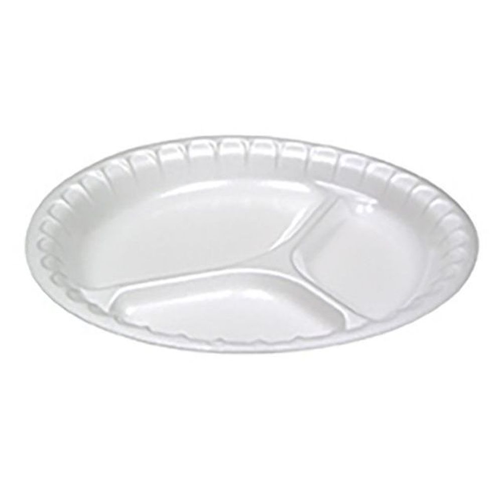 Placesetter White Ps Foam 3-compartment Deluxe Laminated Plate, 10.25 Inch -- 540 Per Case