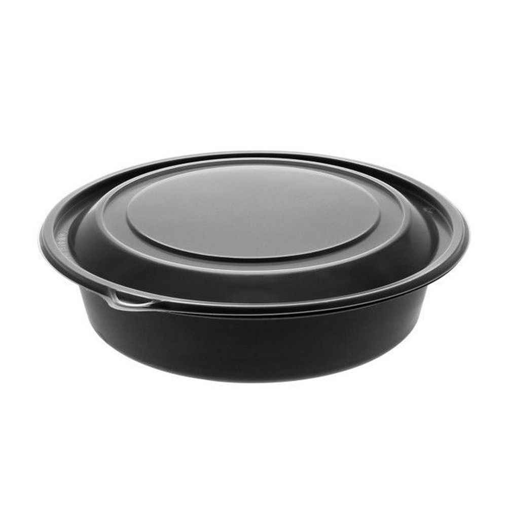 Polypropylene Black Bowl and Clear Lid - Combo Pack
