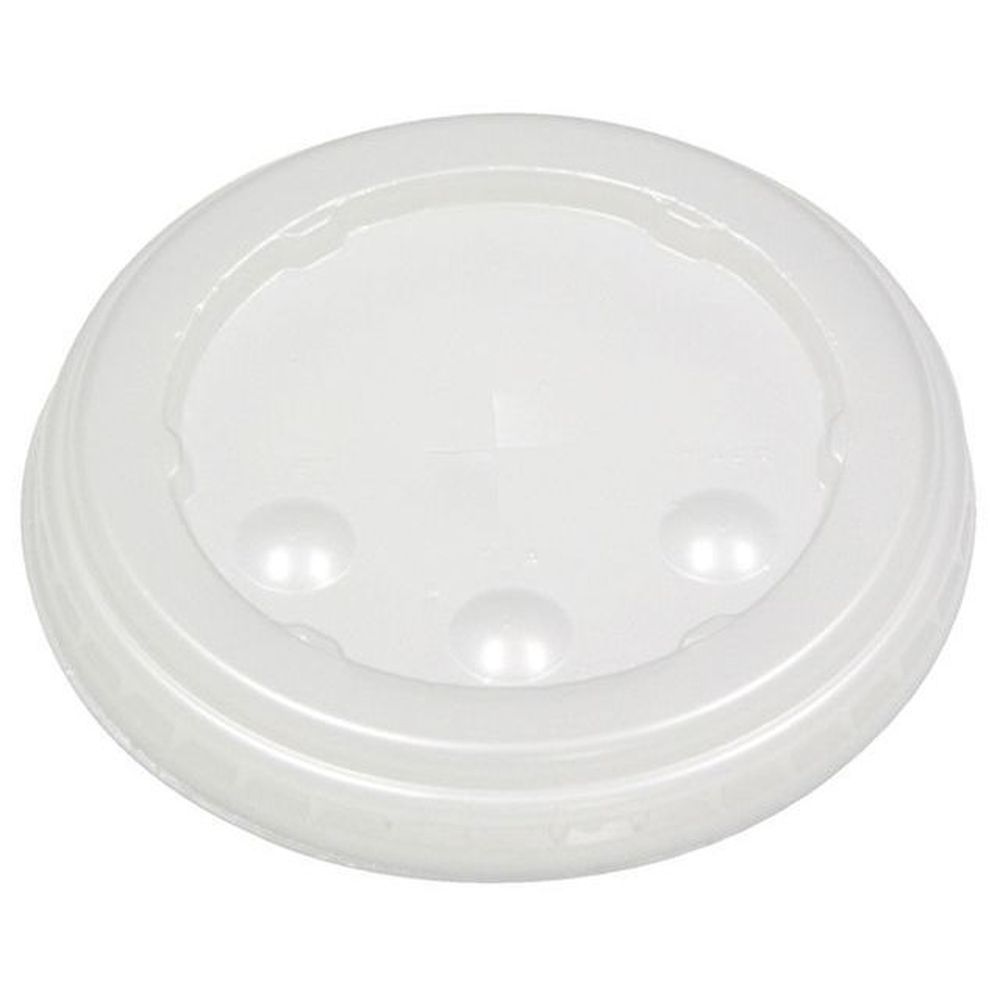 Evergreen Translucent Flat Lid with Straw Slot for 12 to 22 Ounce Paper Cold Cups