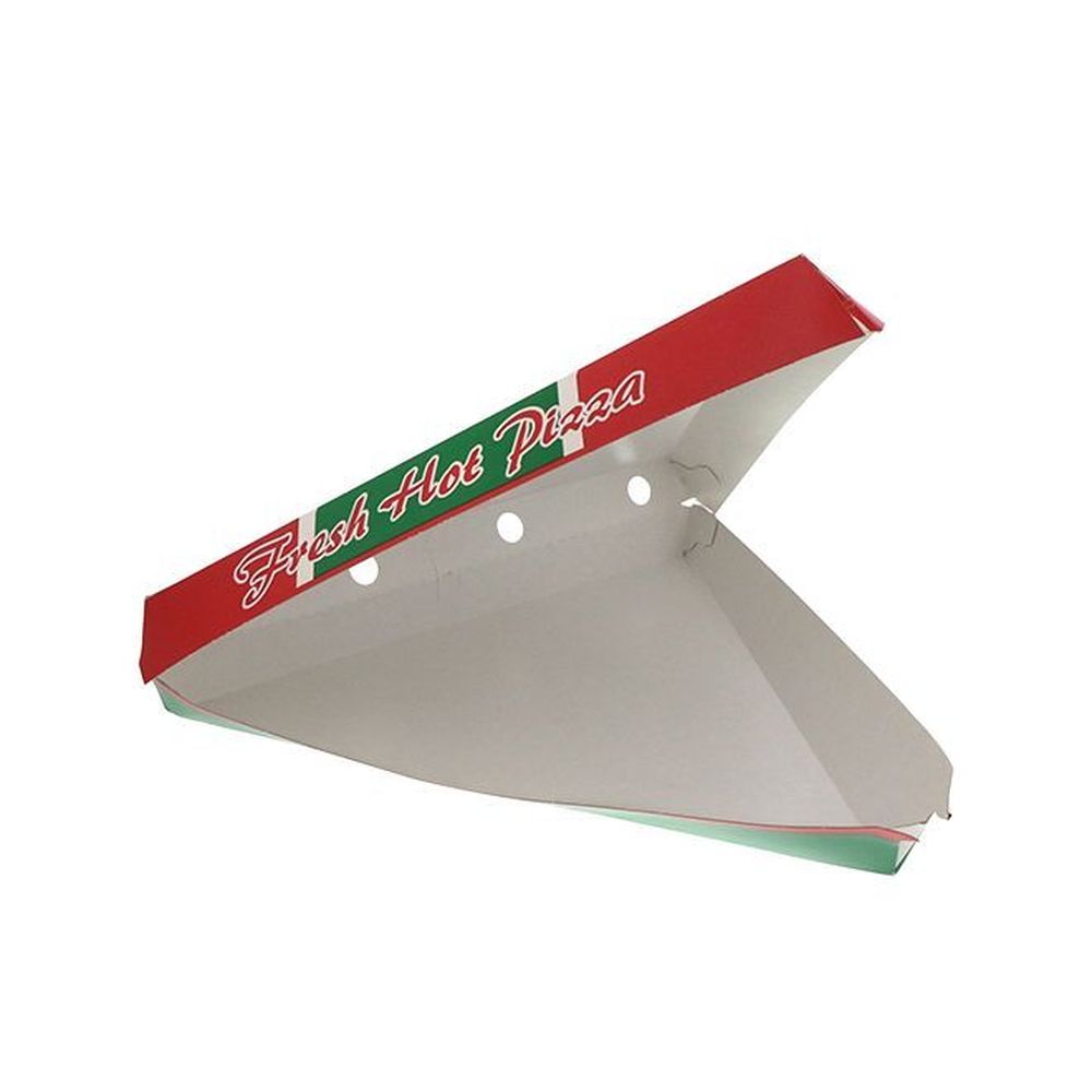 Evergreen Green/Red Paper Pizza Clamshell with Fresh Hot Pizza Logo