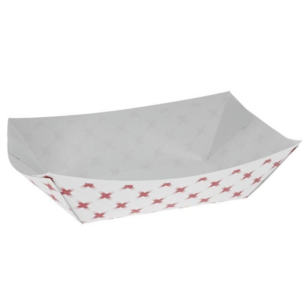 Evergreen Red and White Basketweave Paper Food Tray