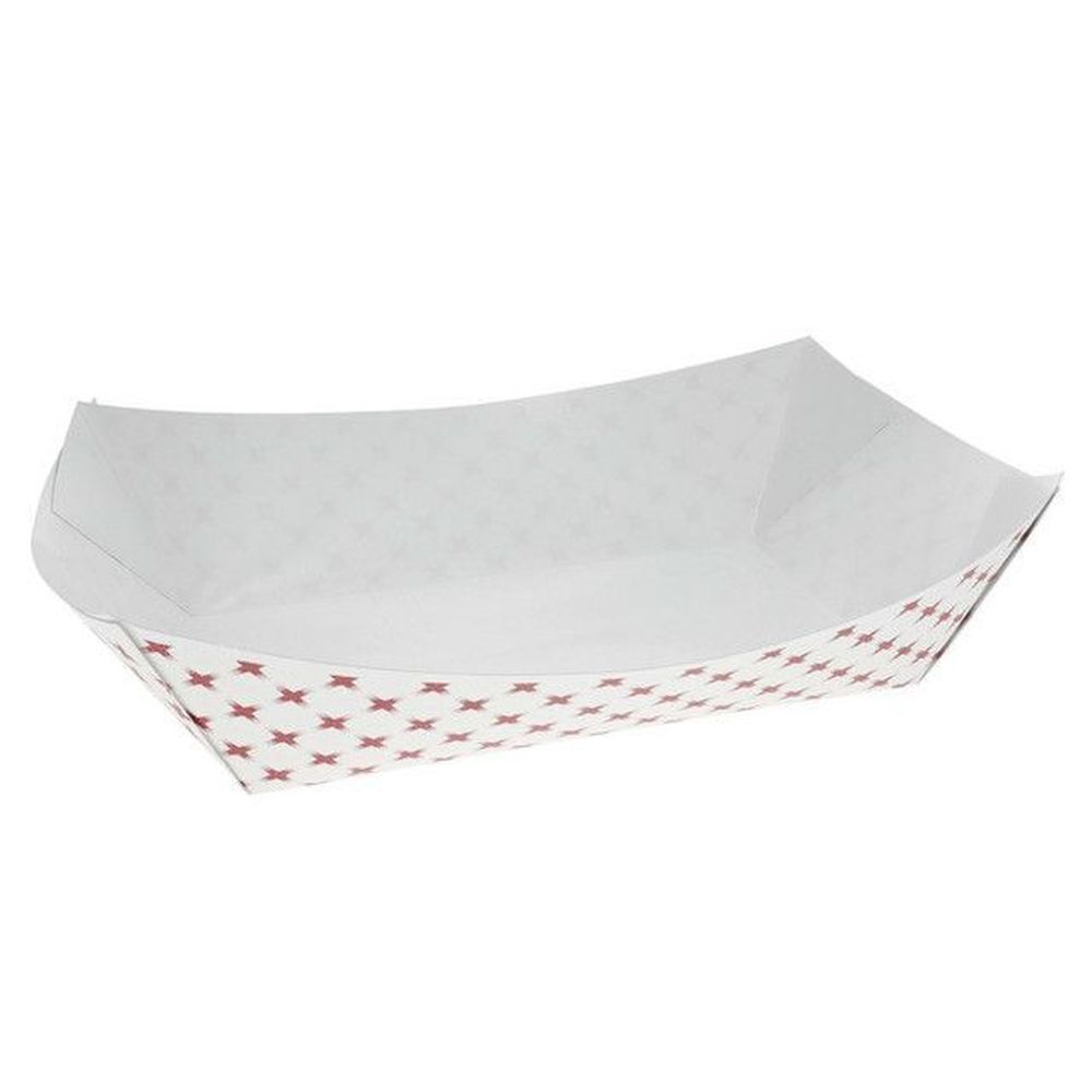Evergreen Number 5 Red and White Basketweave Paper Food Tray